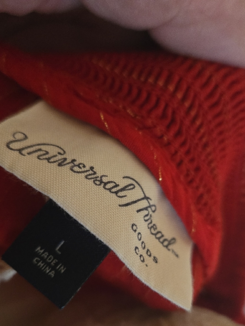 Red Long-Sleeve Ruffled Peasant Top - Picture 4 of 4